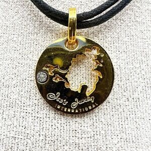Vintage Jas's Jewelry Gold Tone World Map Pendant Necklace Medallion‎ Y2K 90s